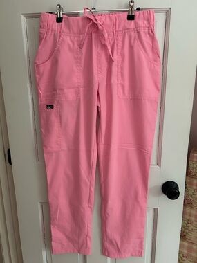 koi Slim Fit Pink Drawstring Scrub Pants